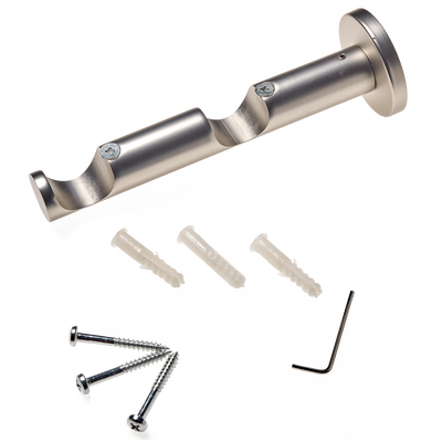 Support barre à rideau Zen Nickel mat Métal brossé