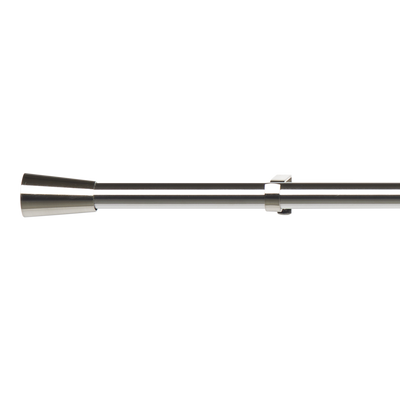 Kit barre à rideaux Valencia Nickel brossé Métal brossé