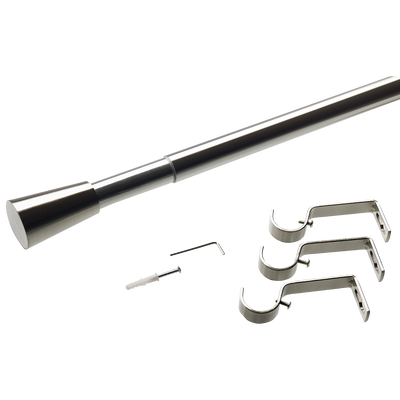 Kit barre à rideaux Valencia Nickel brossé Métal brossé