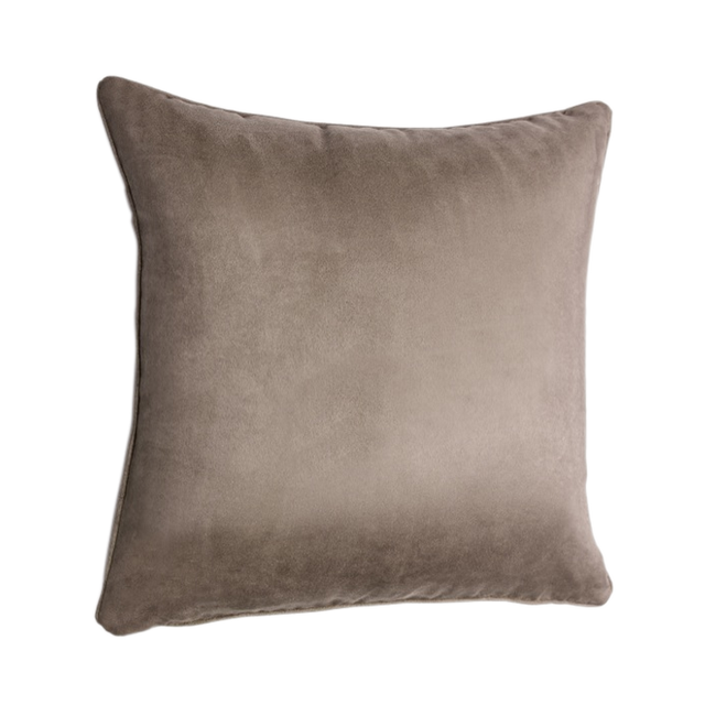 Coussin VELVET coloris tourterelle 45 x 45 cm