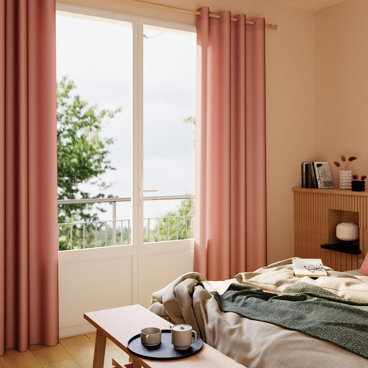 Rideau Cotoon Rose tendre