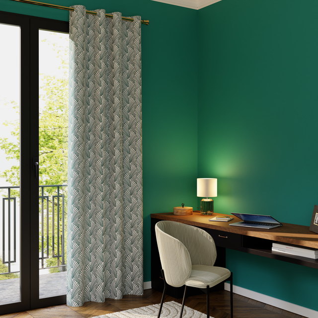 Rideau ARDECCO coloris vert émeraude 135 x 250 cm