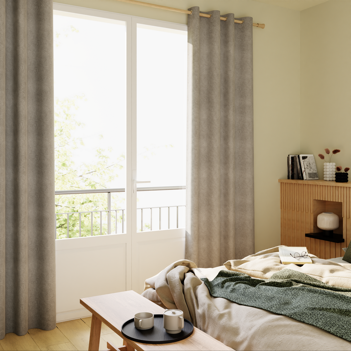 Rideau Wall street Gris perle