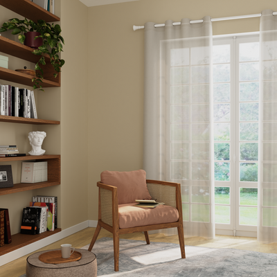 Voilage Étamine givrée Écru