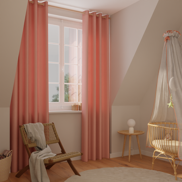Rideau COTOON coloris rose blush 140 x 240 cm
