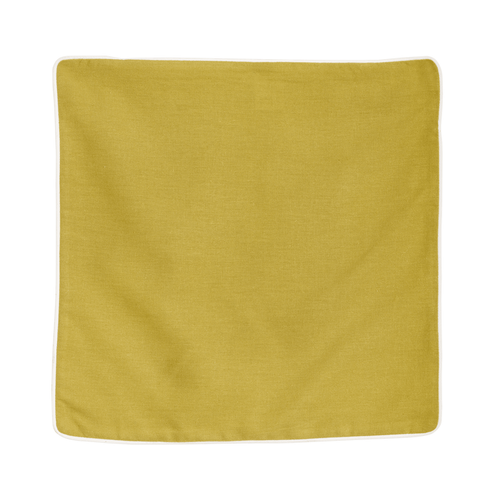Housse de coussin Lin lave Vert moutarde