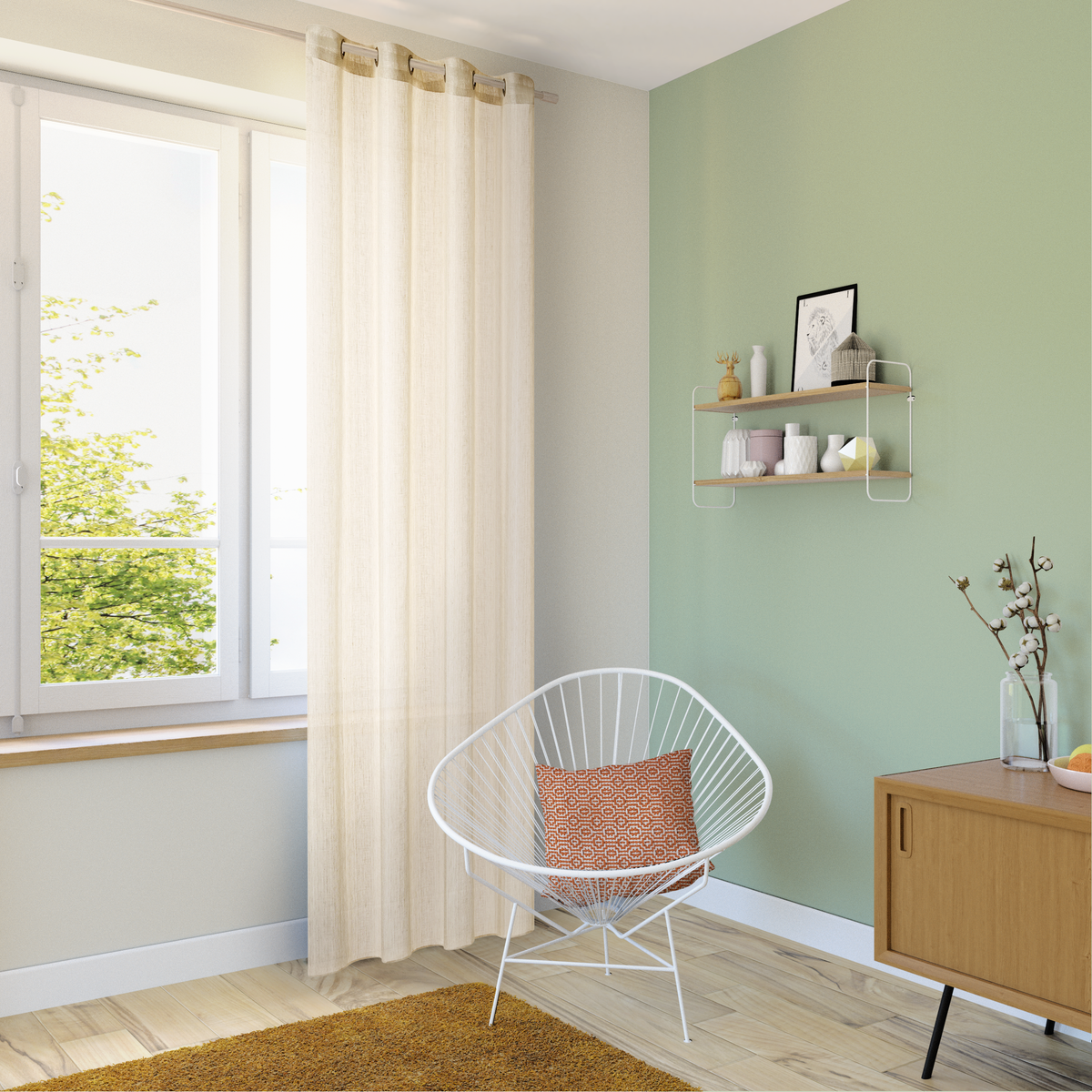 Voilage Lin Ghiana Beige