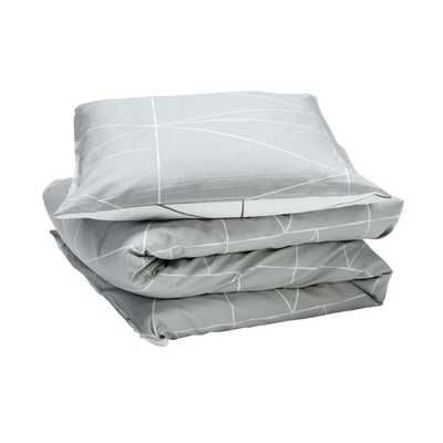 Parure de lit en toile de coton Lozi Gris perle