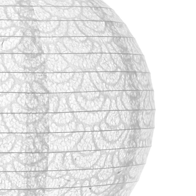 Abat-jour boule papier DENTELLE coloris blanc 30 x 35 cm