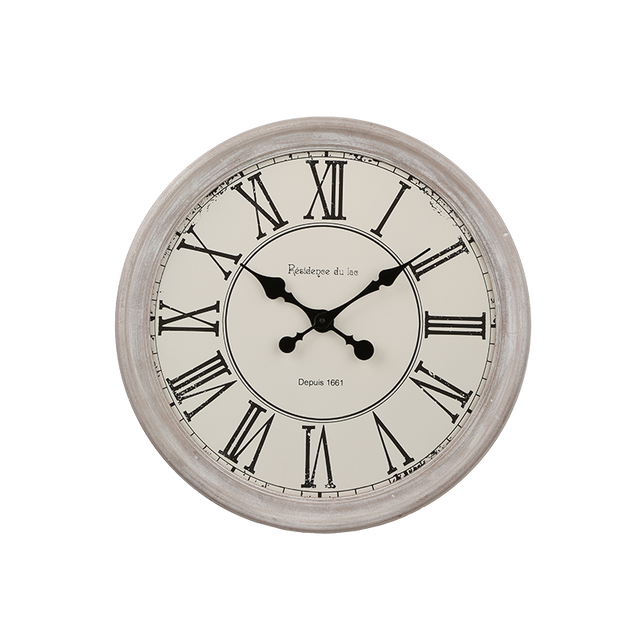 Horloge en bois CLOTHILDE coloris blanc