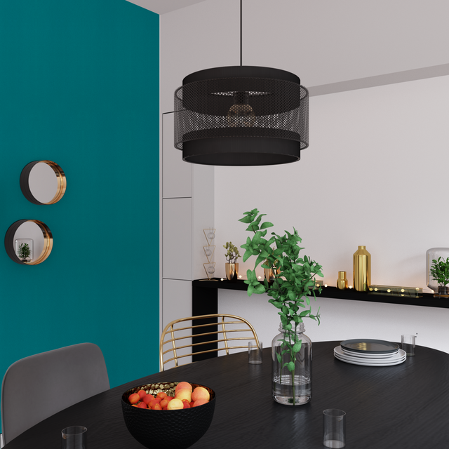 Suspension HOLOGRAM coloris noir 22 x 38 cm