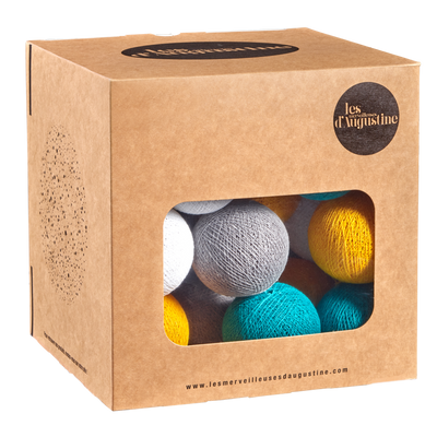 Guirlande lumineuse boule Vintage Jaune moutarde