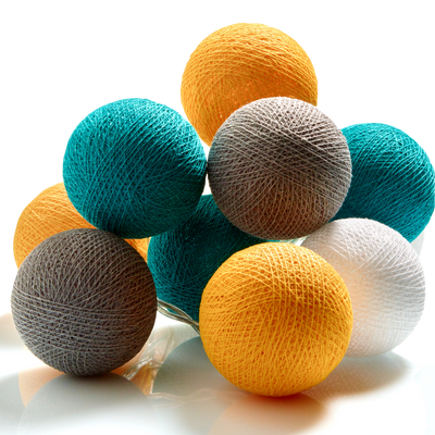 Guirlande lumineuse boule Vintage Jaune moutarde