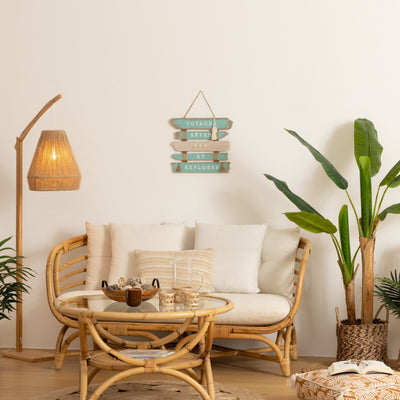 Plaque murale en bois Océane Bleu