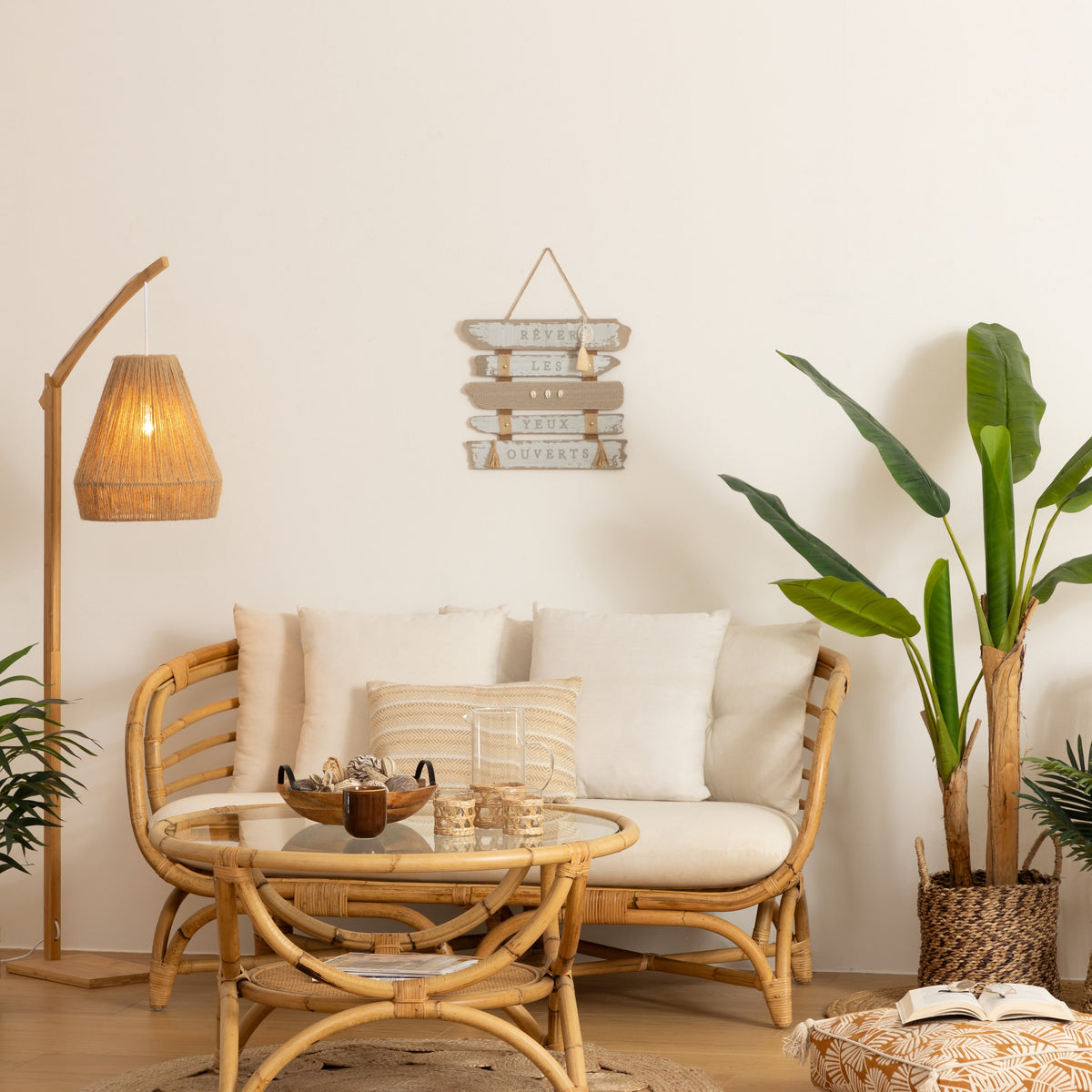 Plaque murale en bois Océane Bleu