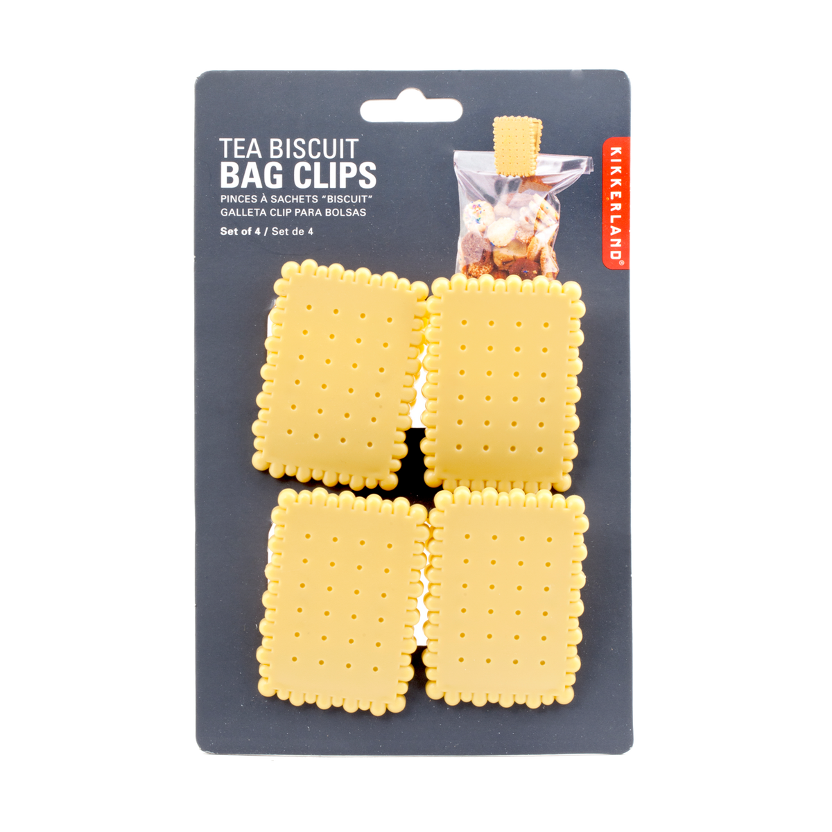 KIKKERLAND Pince sachet Biscuit Beige