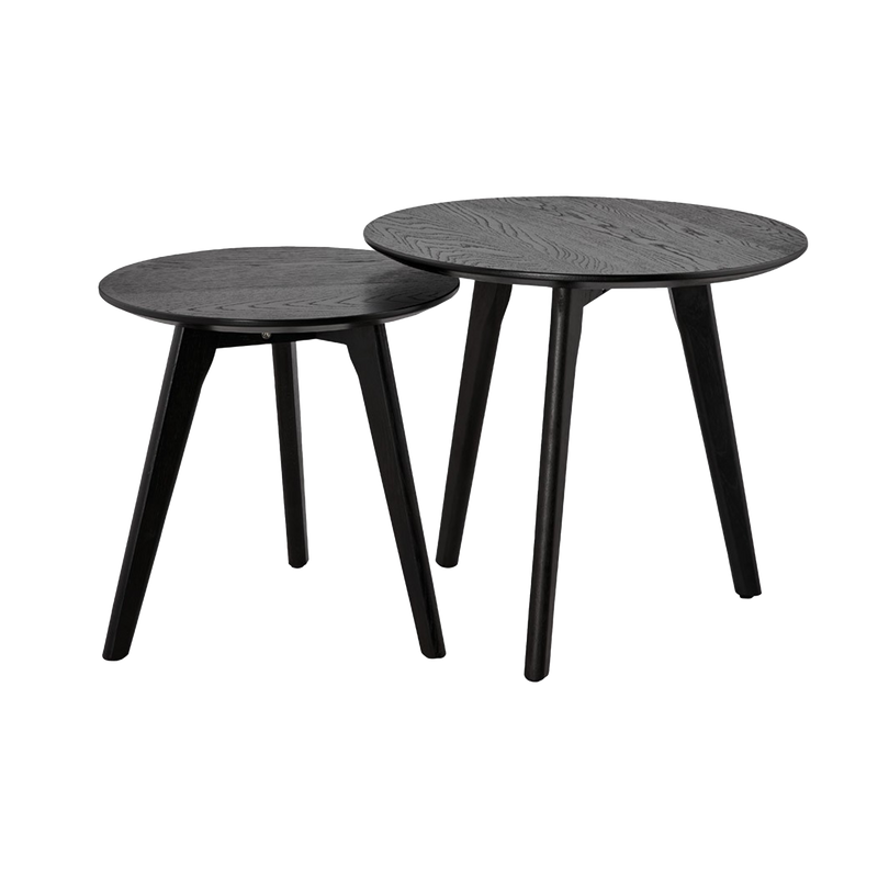 Lot de tables basses en bois noir