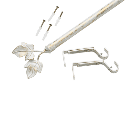 Kit barre à rideaux Bourgogne Blanc doré