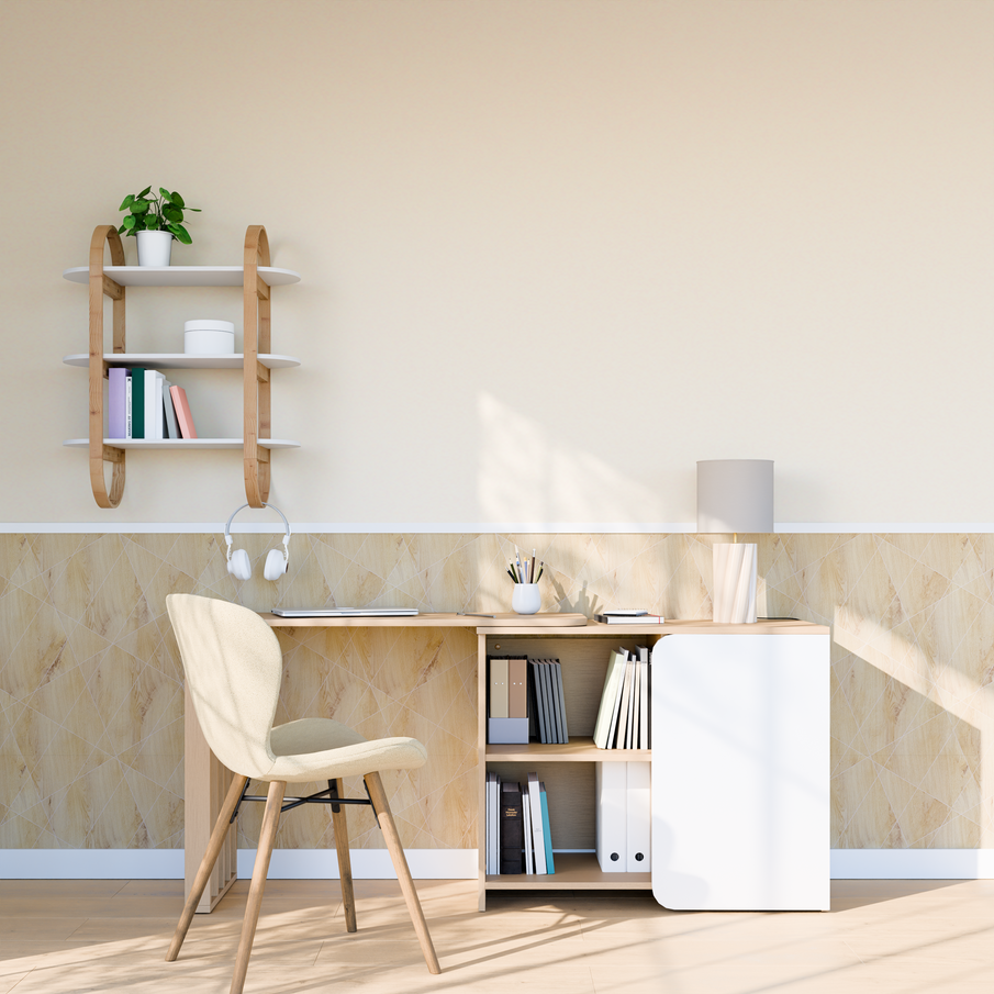 Soubassement en papier peint dans le bureau