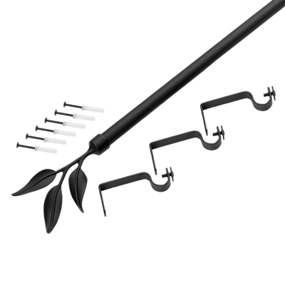 Kit barre à rideaux Elegance Noir Mat