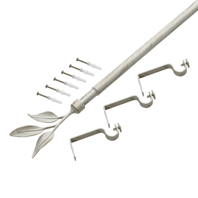 Kit barre à rideaux Elegance Blanc doré