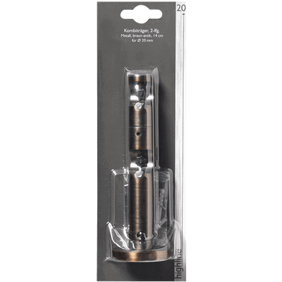 Support barre à rideau Glacage Choco brosse Métal brossé