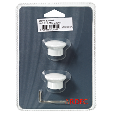 Embout Howlite Blanc brillant Brillant