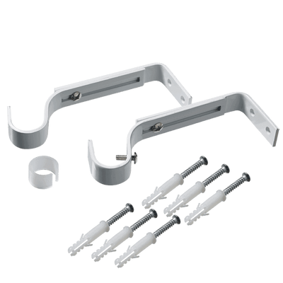 Support barre à rideau Howlite Blanc brillant Brillant