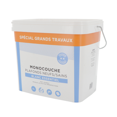 4MURS Peinture Monocouche plafonds essentiel Blanc Mat 6L