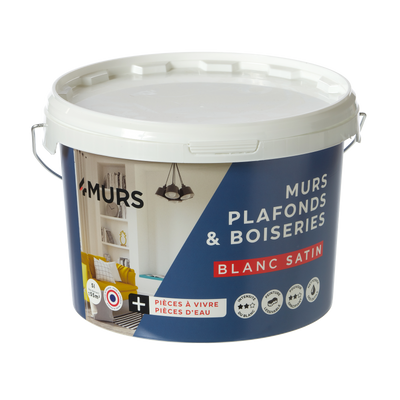 4MURS Peinture Murs et plafonds Blanc Satiné 5L