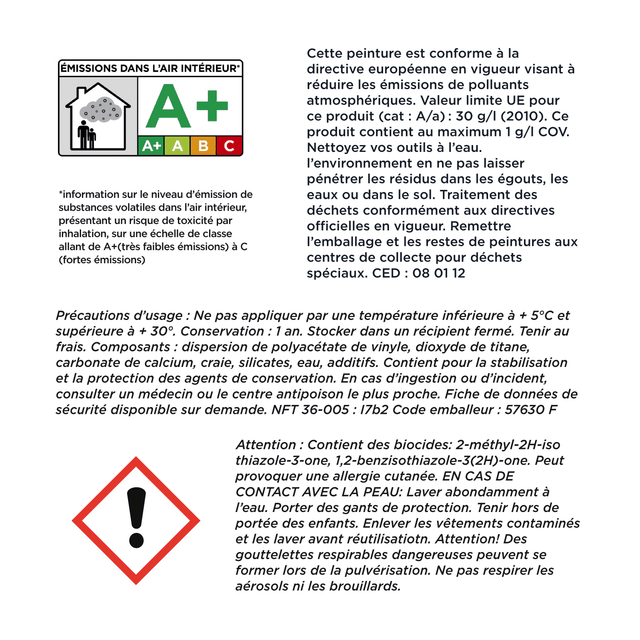 Peinture MURS ET PLAFONDS ESSENTIEL Peinture blanc 10 L