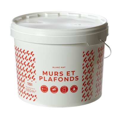 4MURS Peinture Murs et plafonds prix malin Blanc Mat 10L
