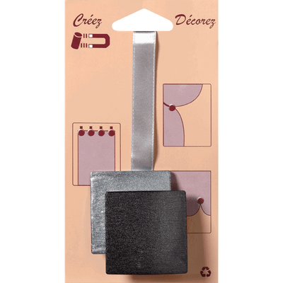 Embrasse aimantée Nacre 3d Argent Plastique