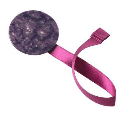 Embrasse aimantée Nacre ronde Aubergine Plastique