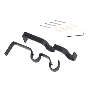 Support barre à rideau Obsidienne Noir Mat