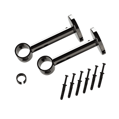 Support barre à rideau Onyx Nickel noir Métal brillant