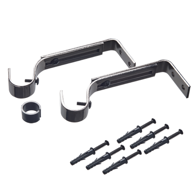 Support barre à rideau Onyx Nickel noir Métal brillant