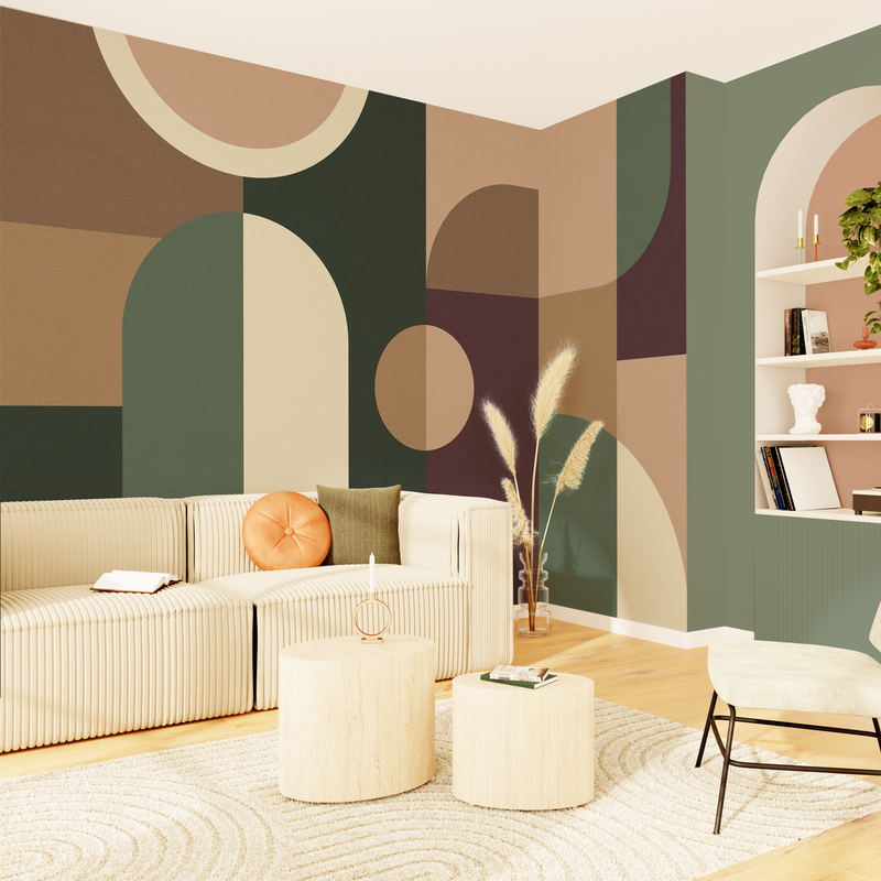 Déco salon vert forêt style scandinave