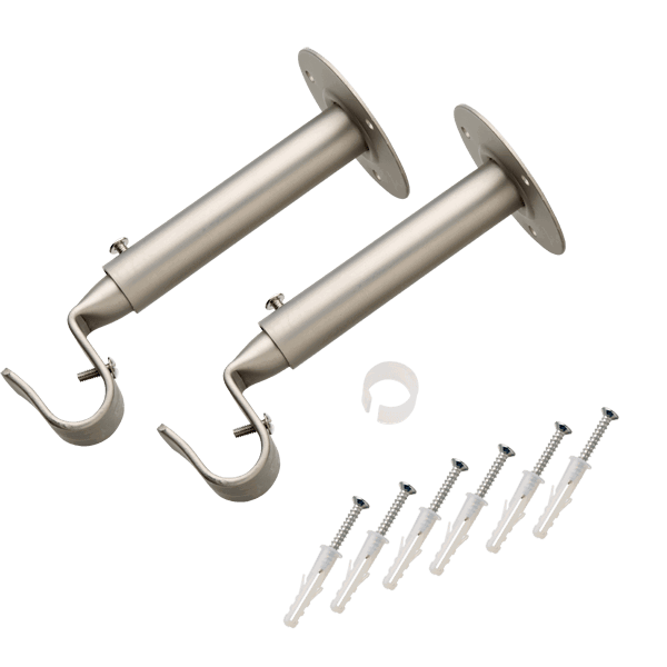 Support barre à rideau Pyrite Satin nickel Métal brossé