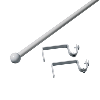 Kit barre à rideaux Rondina Blanc brillant Brillant