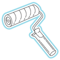 Dessin d'un rouleau à colle