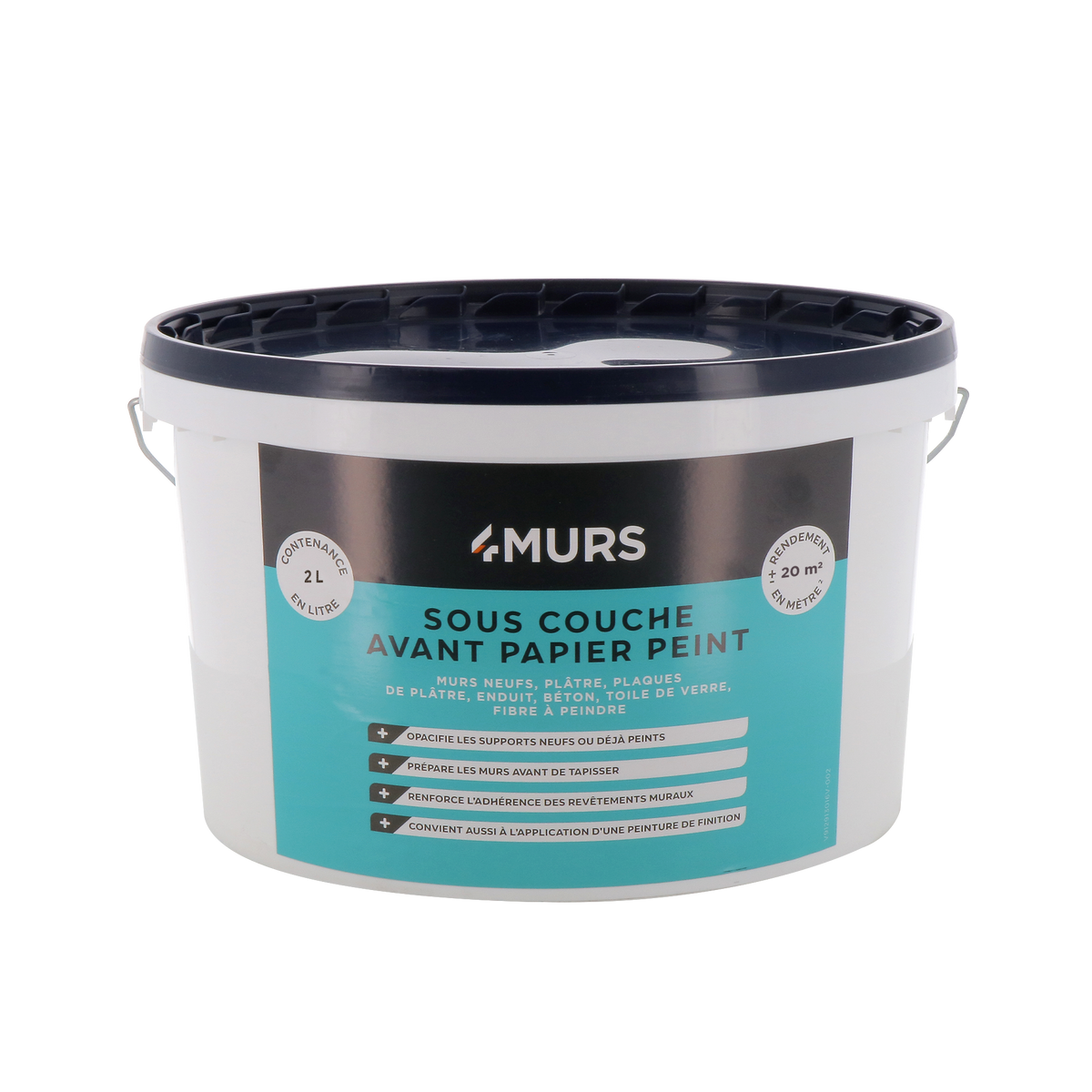 4MURS Peinture Sous couche avant papier peint Blanc Mat 2,5L