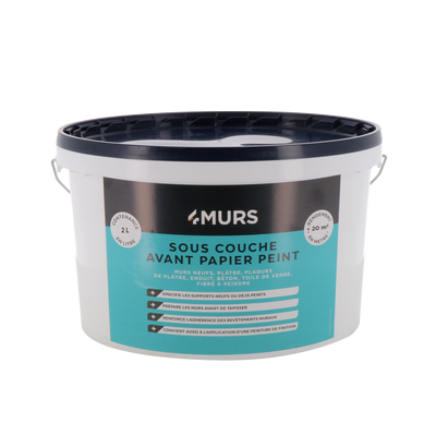 4MURS Peinture Sous couche avant papier peint Blanc Mat 2,5L