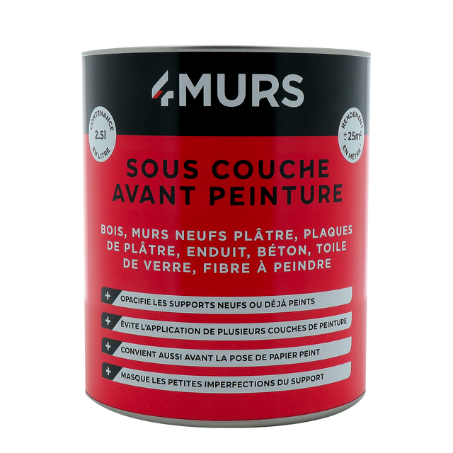 4MURS Peinture SOUS COUCHE AVANT PEINTURE Peinture blanc