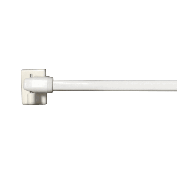 Kit barre à rideau vitrage Vitrage plat Blanc Plastique