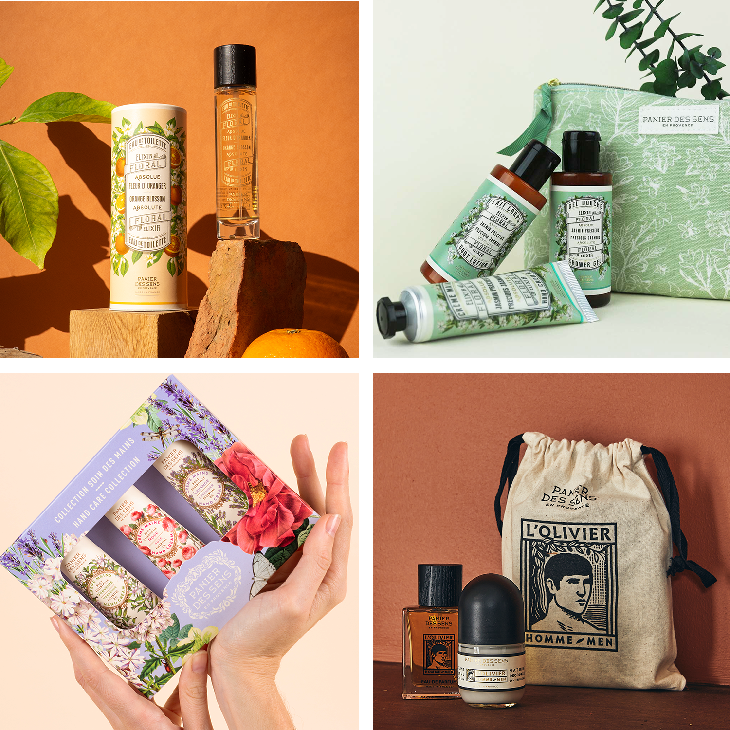 Gamme de cosmétiques de la marque Panier des sens