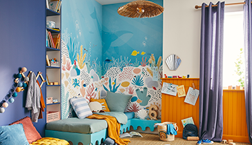 Chambre d'enfant décoré dans le thème océan