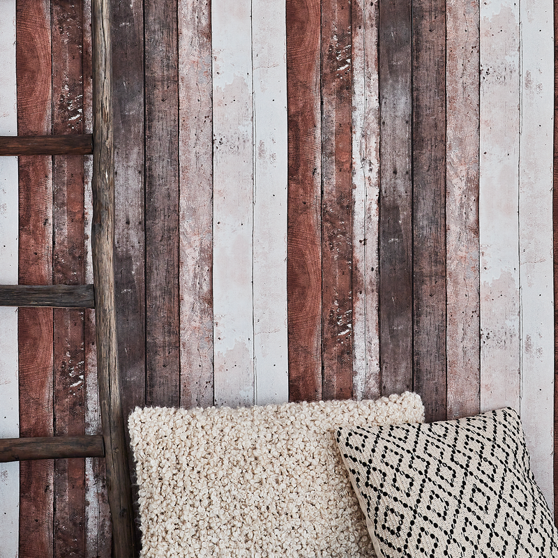 Papier peint effet bois ambiance chalet