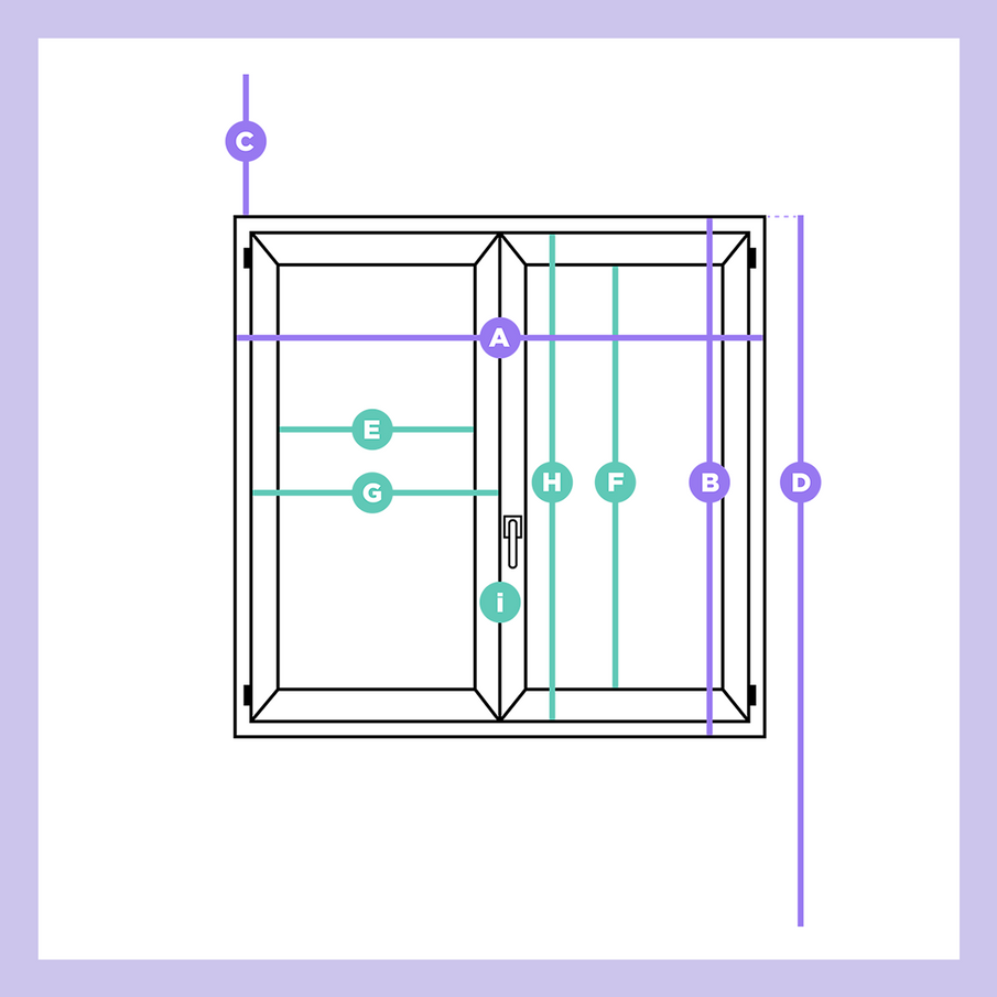 Schéma de prise de dimensions fenêtre pour store sur mesure