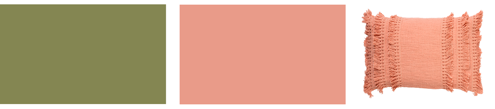 Association de couleurs  : vert olive et rose cuivré